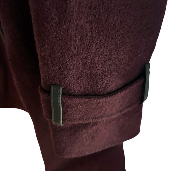 Soia and Kyo Womens Merlot wool jacket with detachable faux fur collar Size L - Picture 5 of 8